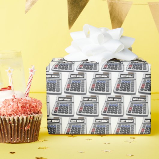 Papier Cadeau Joyeuses calculatrices d'anniversaire (Fête d'anniversaire)