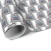 Papier Cadeau Joyeuses calculatrices d'anniversaire (Coin rond)