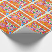 Papier Cadeau Joyeuses Cornes Et Rubans D'Anniversaire (Coin)