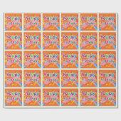 Papier Cadeau Joyeuses Cornes Et Rubans D'Anniversaire (Plat)