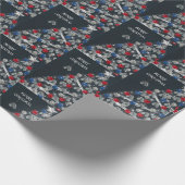 Papier Cadeau Joyeuses étiquettes de chien militaire de Noël (Coin)