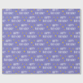 Papier Cadeau Joyeuses Etoiles d'anniversaire (Plat)