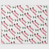 Papier Cadeau Joyeuses Fêtes À Cycliste (Plat)