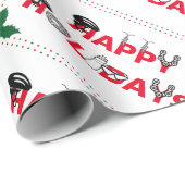 Papier Cadeau Joyeuses Fêtes À Cycliste (Coin rond)