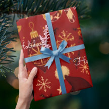 Joyeuses Fêtes Carreaux Rouge Noël
