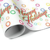 Papier Cadeau Joyeuses fêtes de votre couleur (Coin rond)