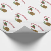 Papier Cadeau Joyeuses fêtes ! Elfe de l'escargot (Coin)