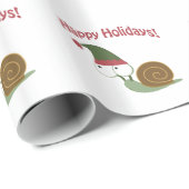 Papier Cadeau Joyeuses fêtes ! Elfe de l'escargot (Coin rond)