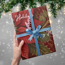 Joyeuses Fêtes Floral Rouge Noël
