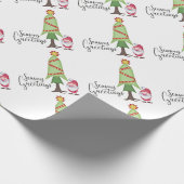 Papier Cadeau Joyeuses Fêtes Gnome (Coin)