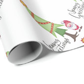 Papier Cadeau Joyeuses Fêtes Gnome (Coin rond)