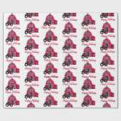 Papier Cadeau Joyeuses fêtes Grange et Tracteur (Plat)