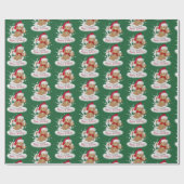 Papier Cadeau Joyeuses fêtes Homme en pain d'épice au lait (Plat)