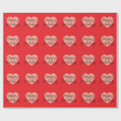 Papier Cadeau Joyeuses fêtes Joyeux Noël Temps de Noël Coeur (Plat)