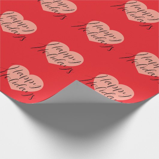 Papier Cadeau Joyeuses fêtes Joyeux Noël Temps de Noël Coeur (Coin)