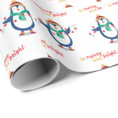 Papier Cadeau Joyeuses Fêtes Lumières Hiver Soyez Gai et Lumineu (Coin rond)