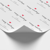 Papier Cadeau Joyeuses fêtes Noël au coeur rouge (Coin)