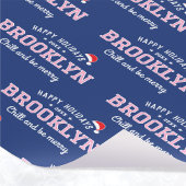 Papier Cadeau Joyeuses fêtes Nom Noël Santa Hat Pink Navy