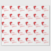 Papier Cadeau Joyeuses fêtes Santa Hat Red (Plat)