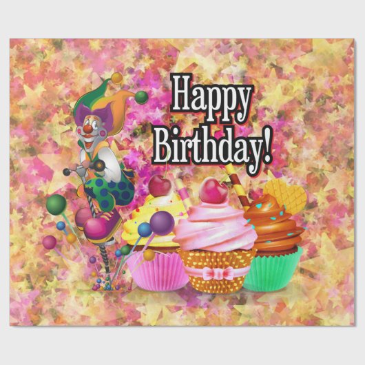 Papier Cadeau Joyeuses options d'anniversaire 1 papier d'envelop (Plat)