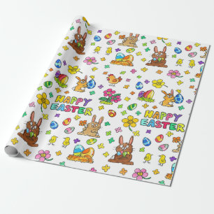Papier Cadeau Joyeuses Pâques mignonnes