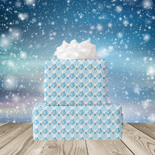 Papier Cadeau Joyeuses vacances Bauble Ornament Bleu