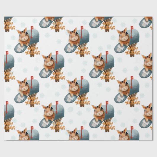 Papier Cadeau Joyeuses vacances Bunny (Plat)