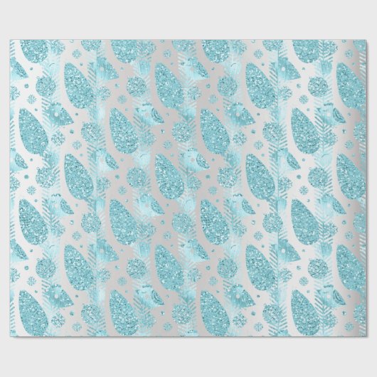 Papier Cadeau Joyeuses vacances Gris Parties scintillant Arbre d (Plat)