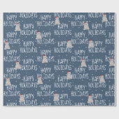 Papier Cadeau Joyeuses Vacances Ours Polaire Sur Les Étoiles (Plat)