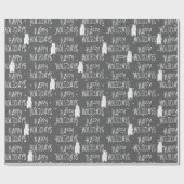 Papier Cadeau Joyeuses Vacances Ours Polaire Sur Les Étoiles (Plat)