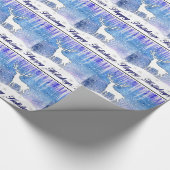 Papier Cadeau Joyeuses Vacances Scène de Cerfs (Coin)