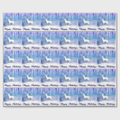 Papier Cadeau Joyeuses Vacances Scène de Cerfs (Plat)