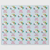 Papier Cadeau Joyeuses vacances Unicorn (Plat)