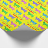 Papier Cadeau Joyeuses vaches d'art pop d'anniversaire (Coin)