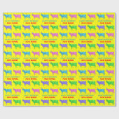 Papier Cadeau Joyeuses vaches d'art pop d'anniversaire (Plat)