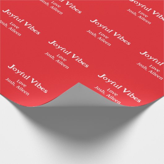 Papier Cadeau Joyeuses Vibes rouge Noël vacances amour famille s (Coin)