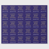 Papier Cadeau Joyeux 100e anniversaire Parties scintillant d'or  (Plat)