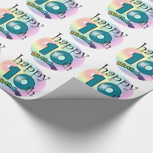 Papier Cadeau Joyeux 10e anniversaire (Coin)