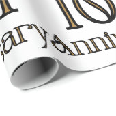 Papier Cadeau Joyeux 10e anniversaire papier d'enveloppement (Coin rond)