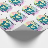 Papier Cadeau Joyeux 12e anniversaire (Coin)