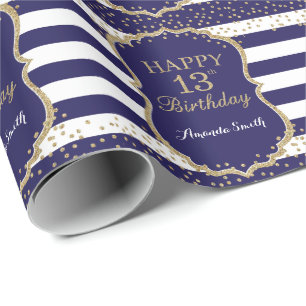 Papier Cadeau Joyeux 13e anniversaire de la Parties scintillant 