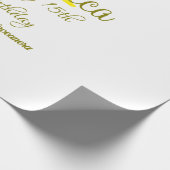 Papier Cadeau Joyeux 15e anniversaire jaune ajouter nom monogram (Coin)