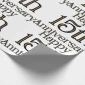 Papier Cadeau Joyeux 15e anniversaire papier d'enveloppement (Coin)