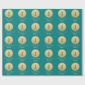 Papier Cadeau Joyeux 15e anniversaire Turquoise et Parties scint (Plat)