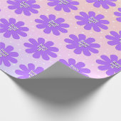 Papier Cadeau Joyeux 16 mauve marguerite (Coin)