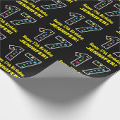 Papier Cadeau Joyeux 17e anniversaire, Fun Colorful Stars Motif (Coin)