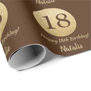 Papier Cadeau Joyeux 18e anniversaire de la Parties scintillant 