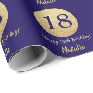Papier Cadeau Joyeux 18e anniversaire Parties scintillant de la