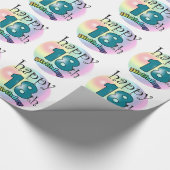 Papier Cadeau Joyeux 18ème anniversaire (Coin)