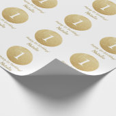 Papier Cadeau Joyeux 1er anniversaire Gold Parties scintillant e (Coin)